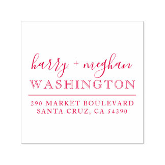 Tampon Auto-encreur Adresse de retour du script de noms de Mariages ro