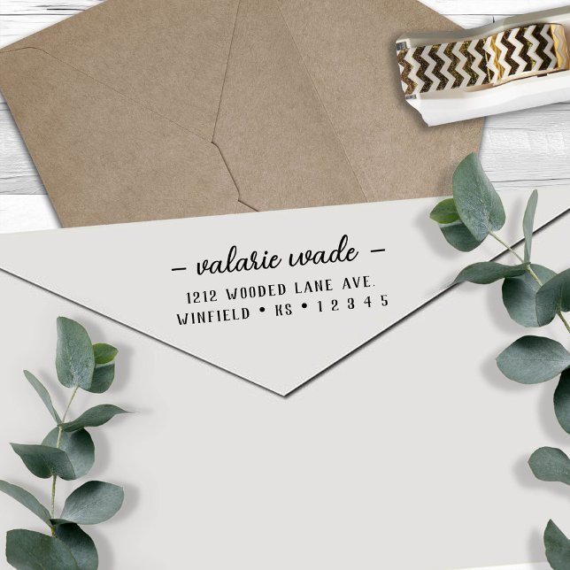 Tampon Auto-encreur Adresse de retour du script élégant (Créateur téléchargé)