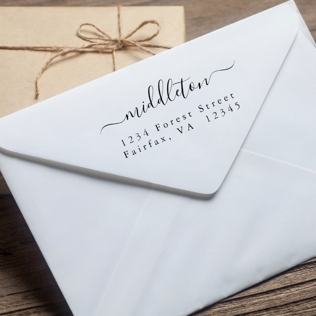 Tampon Auto-encreur Adresse de retour du script élégant (Créateur téléchargé)