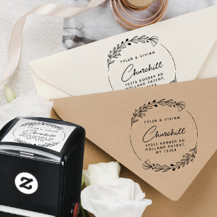 Tampon Auto-encreur Adresse de retour du script minimaliste de courroi