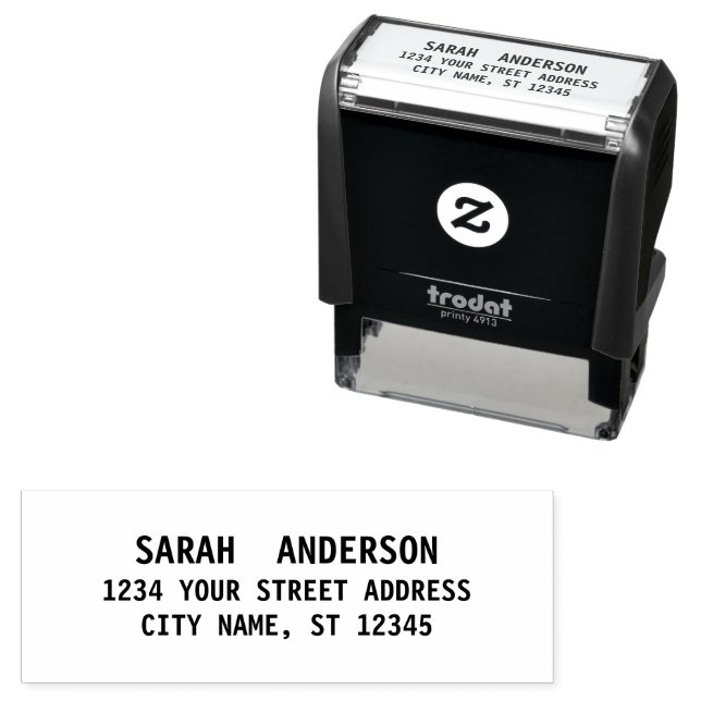 Tampon Auto-encreur Adresse de retour du script tendance élégant (En situation)