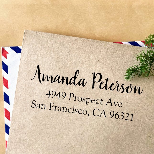 Tampon Auto-encreur Adresse de retour d'une personne simple Timbre en  (Créateur téléchargé)