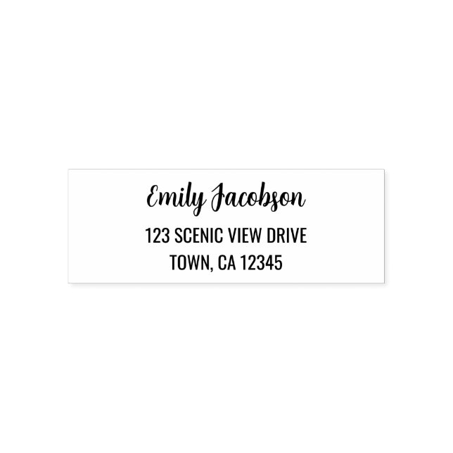 Tampon Auto-encreur Adresse de retour | Élégant script de calligraphie (Design)