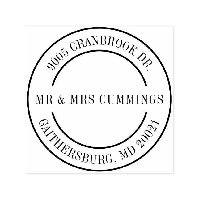 Tampon Auto-encreur Adresse de retour élégante de couple personnel (Design)