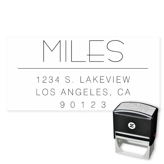 Tampon Auto-encreur Adresse de retour élégante ou autre texte (Créateur téléchargé)