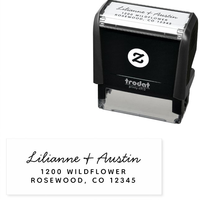 Tampon Auto-encreur Adresse de Retour en Écriture Simple Moderne (Modern Simple Script Return Address Self-inking Stamp by Painted Paperie
)