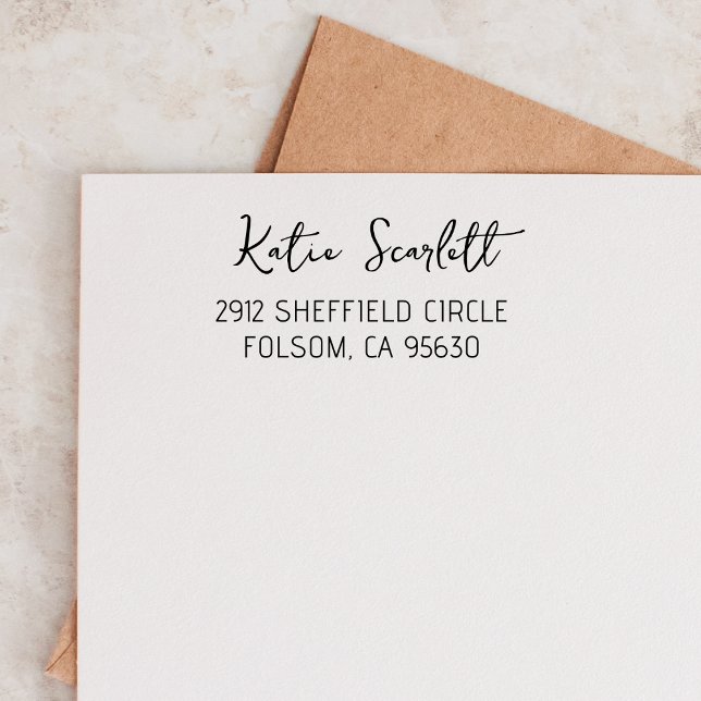 Tampon Auto-encreur Adresse de retour Enregistrer la date Mariage pers (Créateur téléchargé)