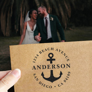 Tampon Auto-encreur Adresse de retour famille avec Ancre, Mariage