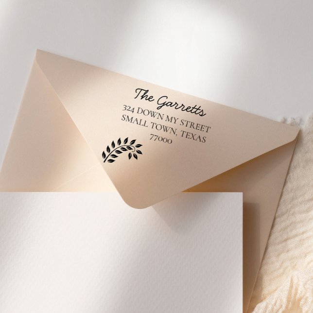 Tampon Auto-encreur Adresse de retour feuille manuscrite (Créateur téléchargé)