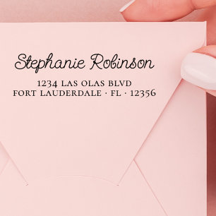 Tampon Auto-encreur Adresse de retour informelle écriture mignonne chi