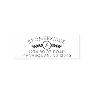 Tampon Auto-encreur Adresse de retour initiale avec verdure