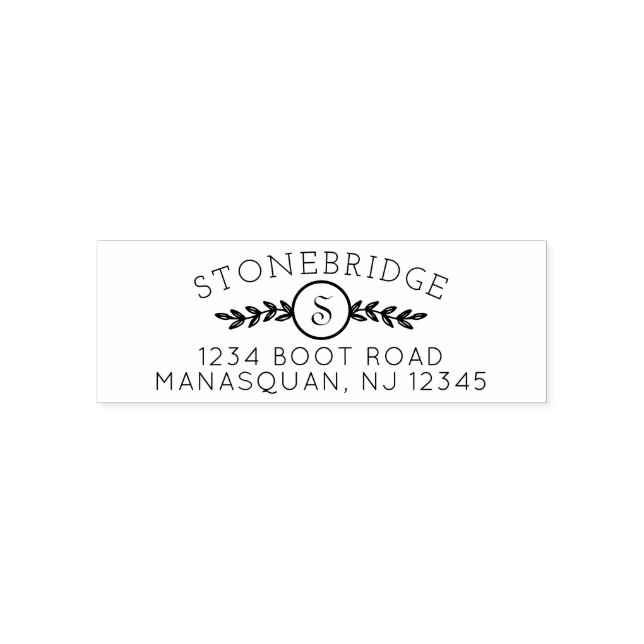 Tampon Auto-encreur Adresse de retour initiale avec verdure (Design)