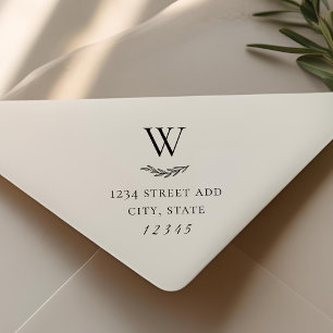 Tampon Auto-encreur Adresse de retour initiale de mariage de branche d