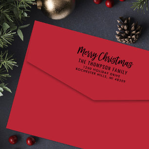 Tampon Auto-encreur Adresse de retour Joyeux Noël Brosse Moderne