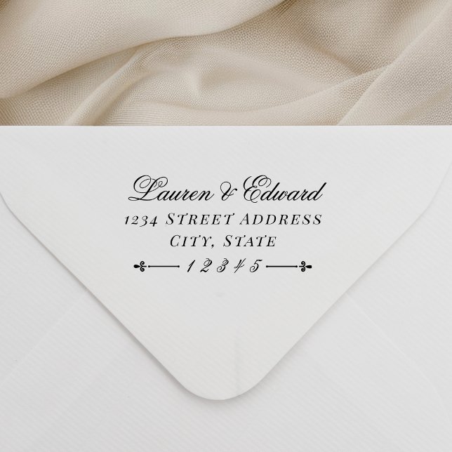 Tampon Auto-encreur Adresse de Retour Mariage Classique (Créateur téléchargé)