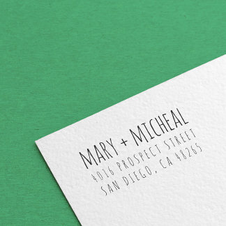 Tampon Auto-encreur Adresse de retour Mariage couple Élégant minimalis