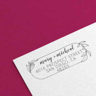 Tampon Auto-encreur Adresse de retour Mariage couple Élégant minimalis