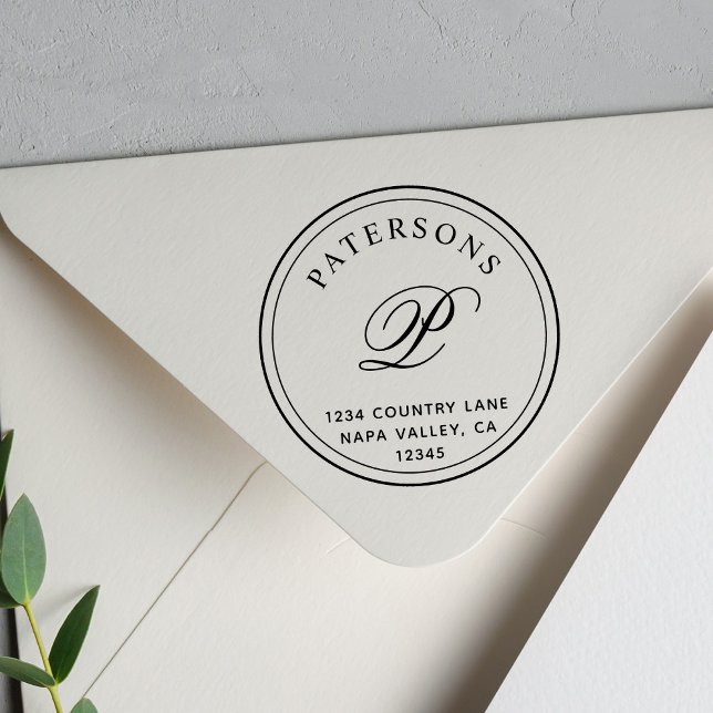 Tampon Auto-encreur Adresse de retour Monogramme classique (Créateur téléchargé)