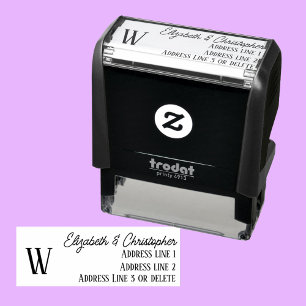 Tampon Auto-encreur Adresse de retour monogramme personnalisé minimali