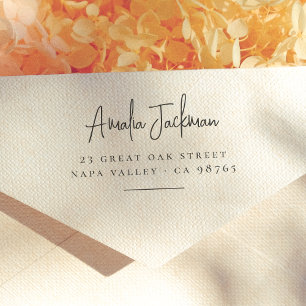 Tampon Auto-encreur Adresse de retour Nom de script minimaliste modern