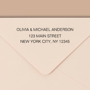 Tampon Auto-encreur Adresse de retour Nom de script minimaliste modern