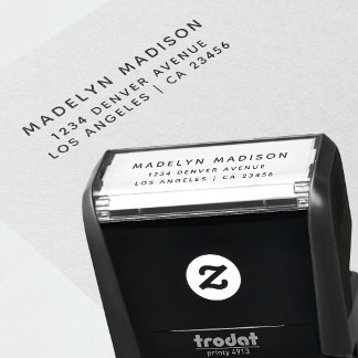 Tampon Auto-encreur Adresse de retour Nom minimaliste moderne
