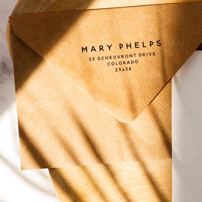 Tampon Auto-encreur Adresse de retour officielle simple et moderne (Créateur téléchargé)