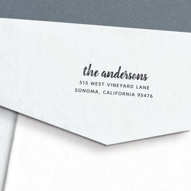 Tampon Auto-encreur Adresse de retour par lettres brosse (Créateur téléchargé)