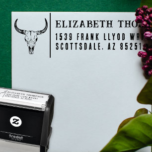 Tampon Auto-encreur Adresse de retour Pays Mariage occidental Nash Bas