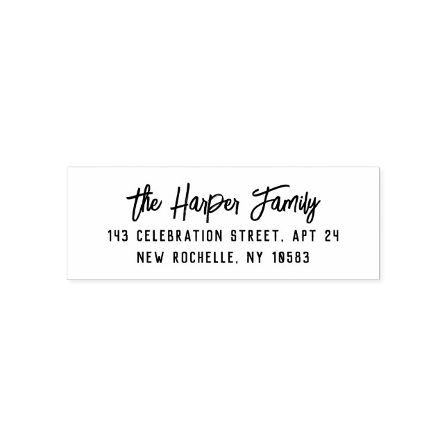 Tampon Auto-encreur Adresse de retour personnalisée Chic Moderne Brush (Design)