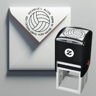 Tampon Auto-encreur Adresse de Retour Personnalisée de Volley-Ball Ron