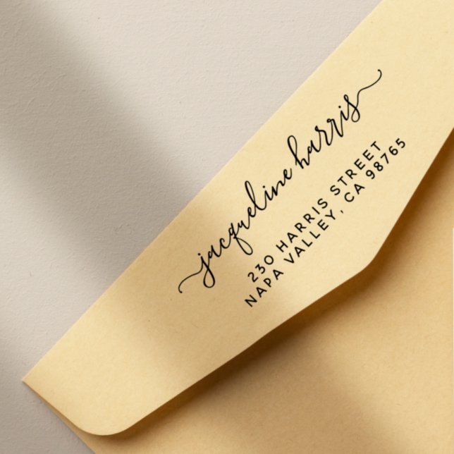 Tampon Auto-encreur Adresse de retour personnalisée écrite à la main m (Créateur téléchargé)