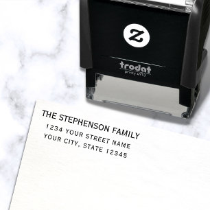 Tampon Auto-encreur Adresse de retour personnalisée moderne, minimalis