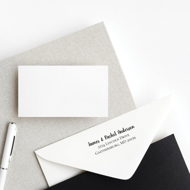 Tampon Auto-encreur Adresse de retour personnalisée simple en couple (Créateur téléchargé)