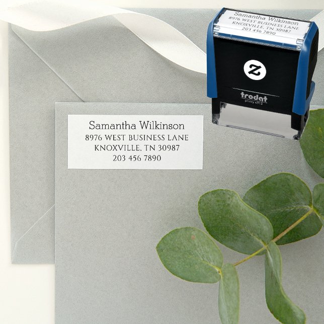 Tampon Auto-encreur Adresse de retour personnelle simple classique (Self Inking Personal Return Address Rubber Stamp)