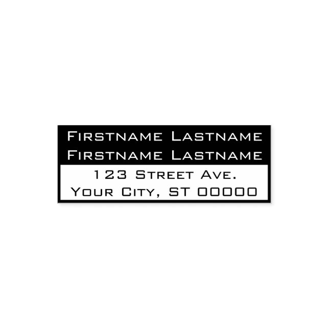 Tampon Auto-encreur Adresse de retour pour un couple marié avec deux n (Design)