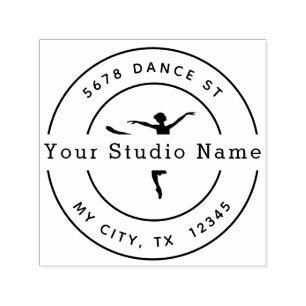 Tampon Auto-encreur Adresse de retour ronde de studio fait sur