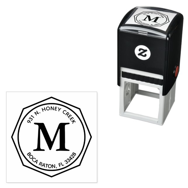 Tampon Auto-encreur Adresse de Retour Simple Moderne Design Personnali (En situation)