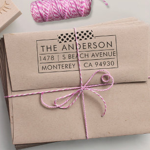 Tampon Auto-encreur Adresse de retour Timbre fausse bande Washi Look S