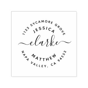 Tampon Auto-encreur Adresse des couples mariés avec un script à la m