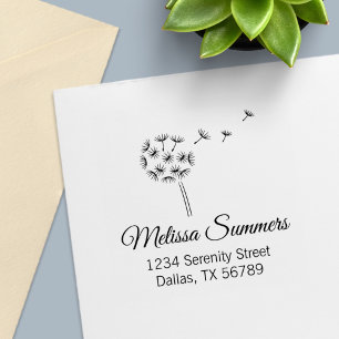 Tampon Auto-encreur Adresse des parachutes de fleur de Dandelion