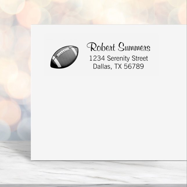 Tampon Auto-encreur Adresse du bal de football américain (Créateur téléchargé)