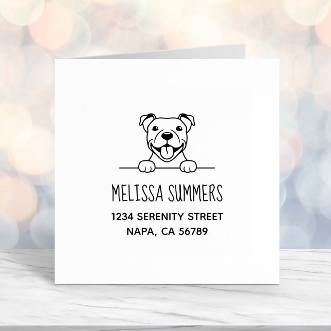 Tampon Auto-encreur Adresse du Chien à Puce souriant (Créateur téléchargé)