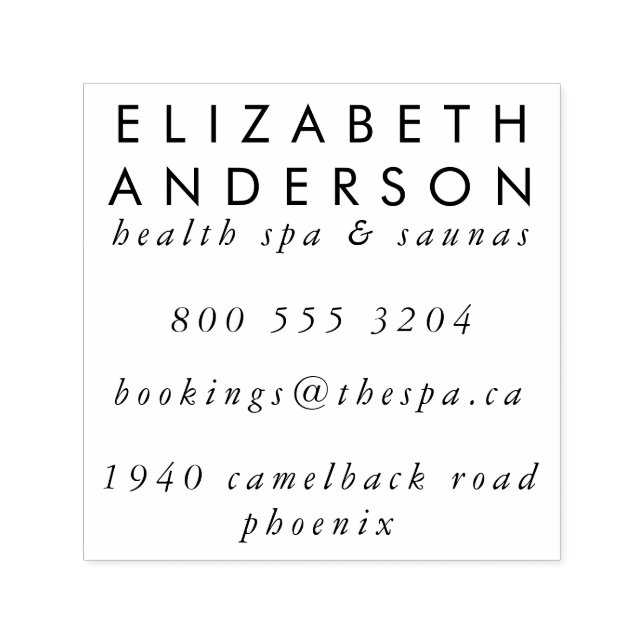 Tampon Auto-encreur Adresse e-mail du téléphone de l'entreprise (Design)