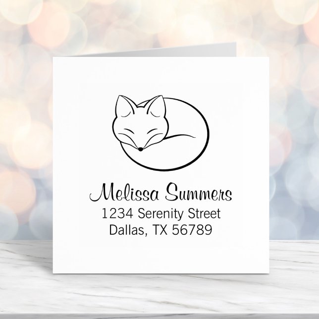 Tampon Auto-encreur Adresse Fox dormante stylisée (Créateur téléchargé)