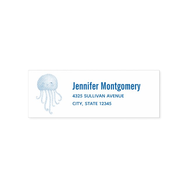 Tampon Auto-encreur Adresse méduse mignonne et amusante (Design)