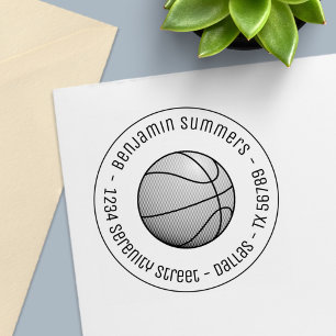 Tampon Auto-encreur Adresse ronde de balle de basketball