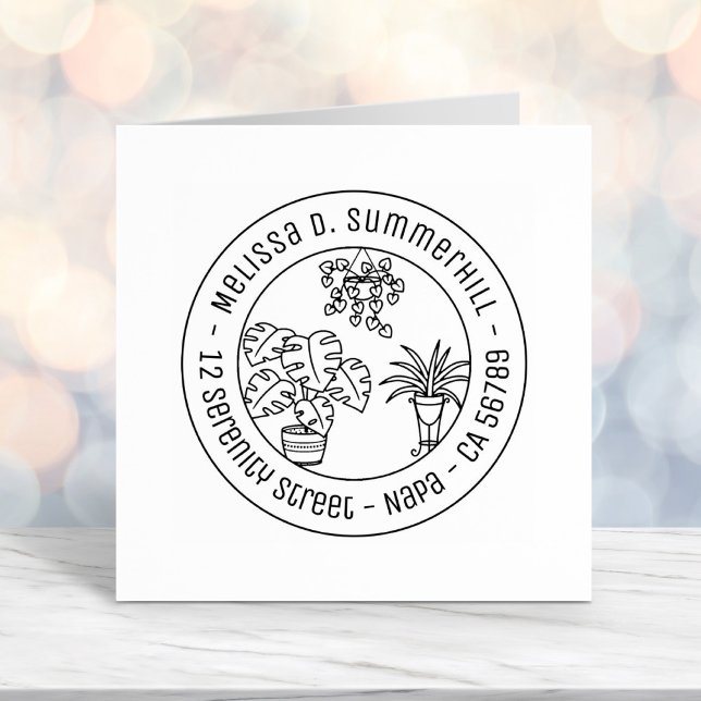 Tampon Auto-encreur Adresse ronde Hobby Houplant (Créateur téléchargé)