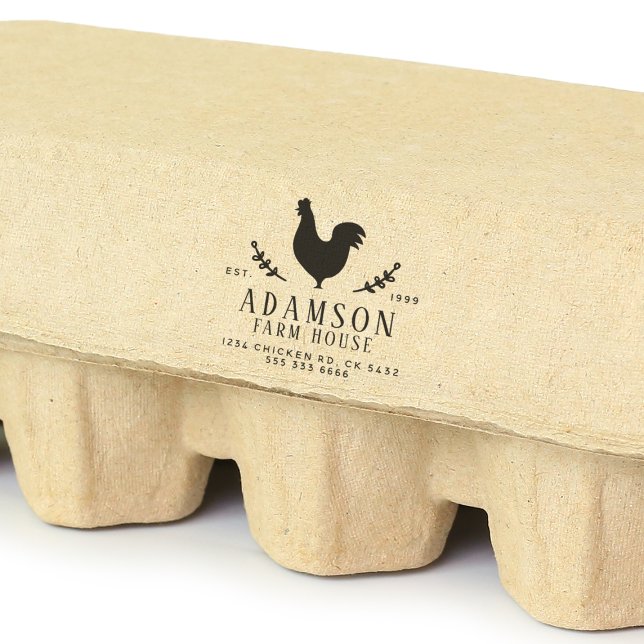 Tampon Auto-encreur Agritourisme rustique Hen Egg Carton (Rubber Stamp Mock-up)