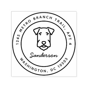 Tampon Auto-encreur Airedale Terrier Adresse de retour Timbre auto-all